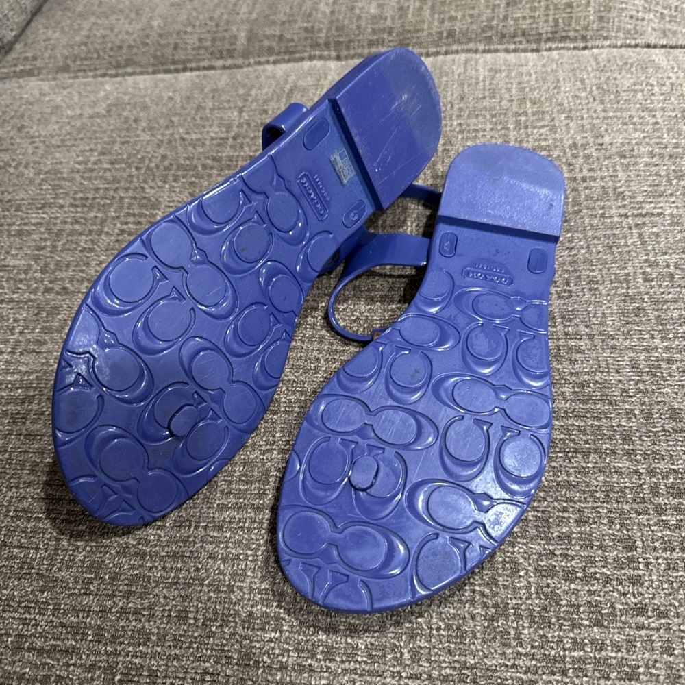 Coach Blue Sandals with Gold Details - Picture 4 of 5